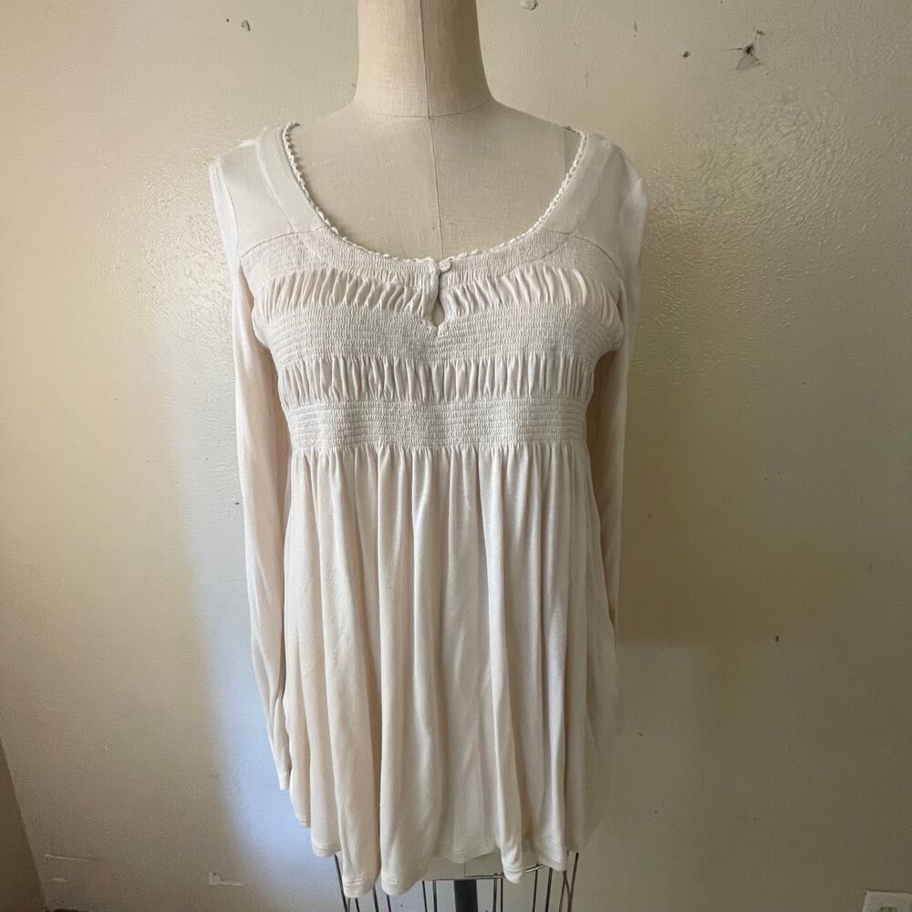 Vera Wang Princess Babydoll Top Off White Large y2k